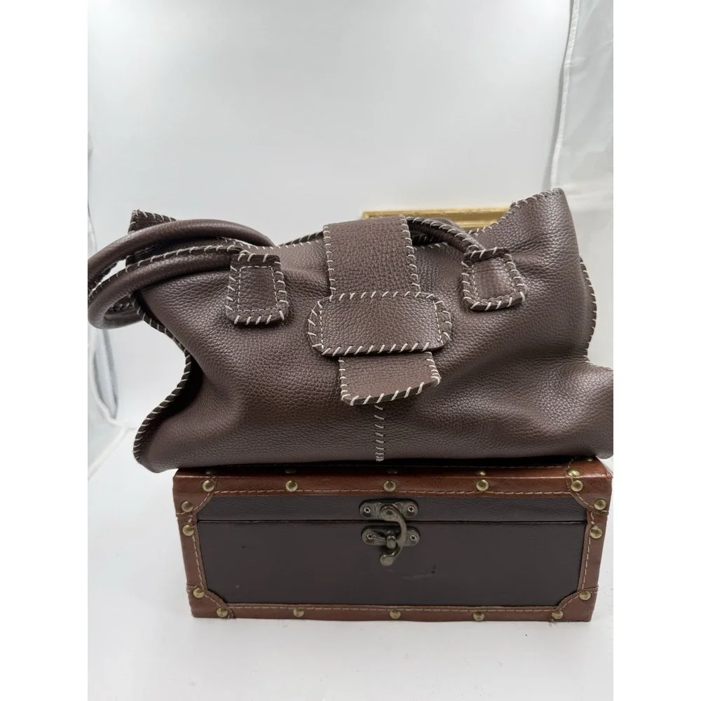 OMBU‎ BROWN SUEDE LEATHER SHOULDER HANDBAG